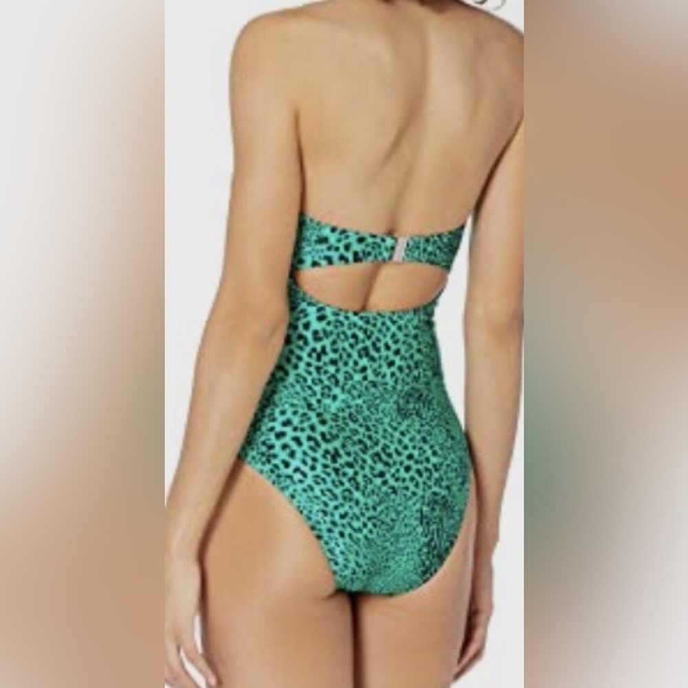 Anthropologie Seafolly Wild Ones Bandeau One Piece - Jade - US Size 10 NWT - Picture 8 of 11